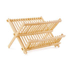 Égouttoir à vaisselle pliable en bambou
