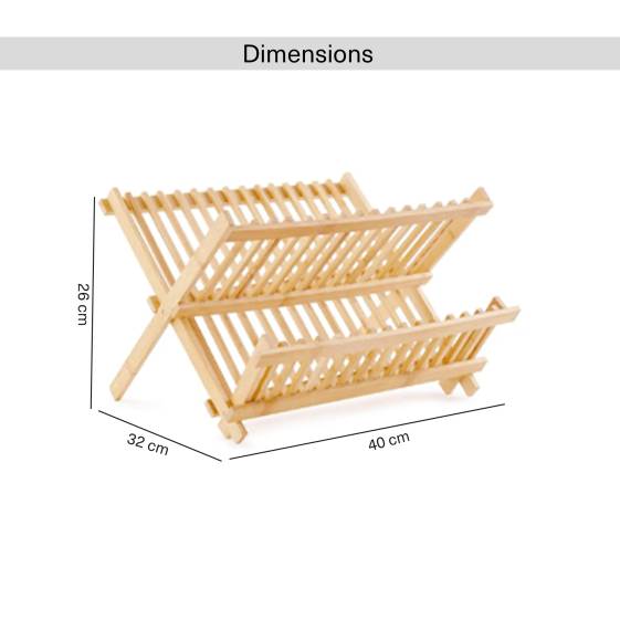 Égouttoir à vaisselle pliable en bambou