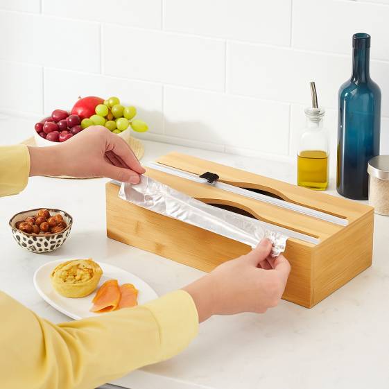 Distributeur 2-en-1 pour film alimentaire avec coupe-film