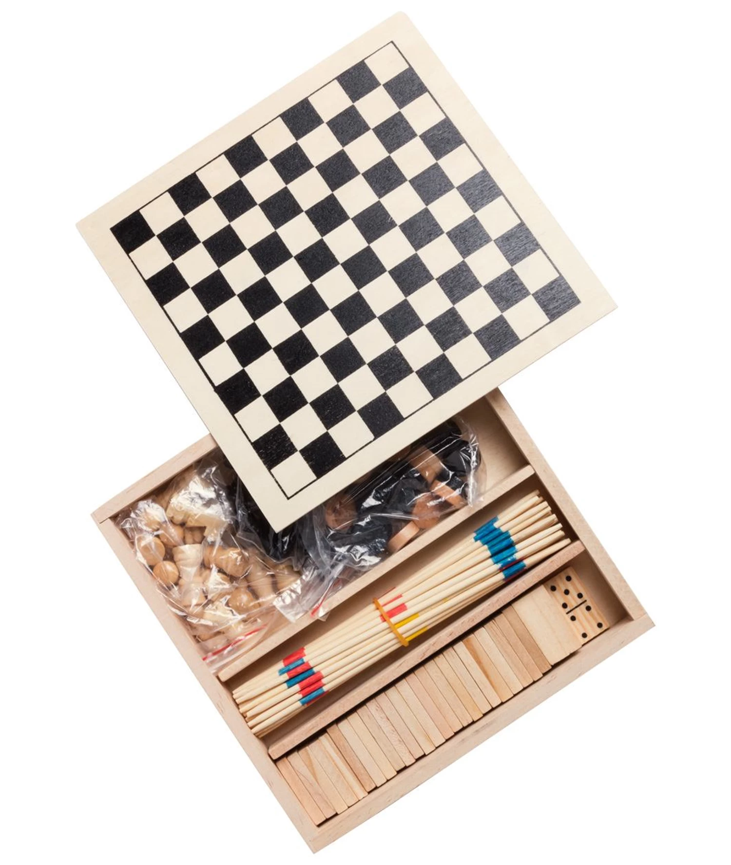 Ensemble de 5 jeux de société en bois
