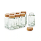 Pack de 12 Pots en Verre 120 ml avec Couvercles