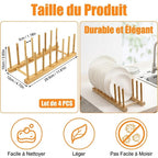 Égouttoir à Vaisselle en Bois – 7 Compartiments