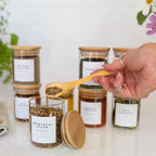 Set de 12 bocaux à épices 450 ml avec 12 cuillères et 12 étiquettes