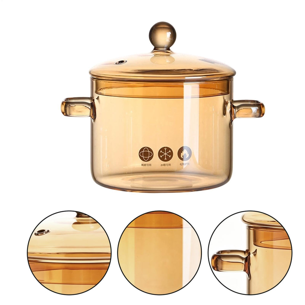 Casserole en Verre Borosilicate Ambré 1,5 L