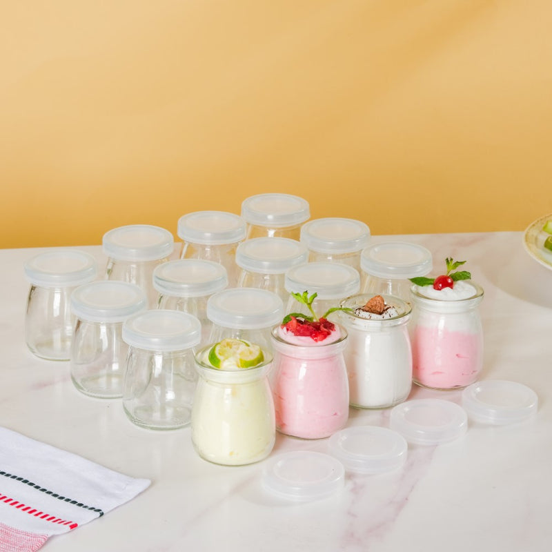 Lot de 12 Récipients Hermétiques en Verre 100 ml