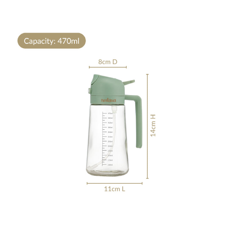 Flacon Distributeur d’Huile 2 en 1 à Vaporiser et à Verser 470 ml