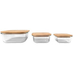 Lot de 3 Boîtes de Conservation Carrées