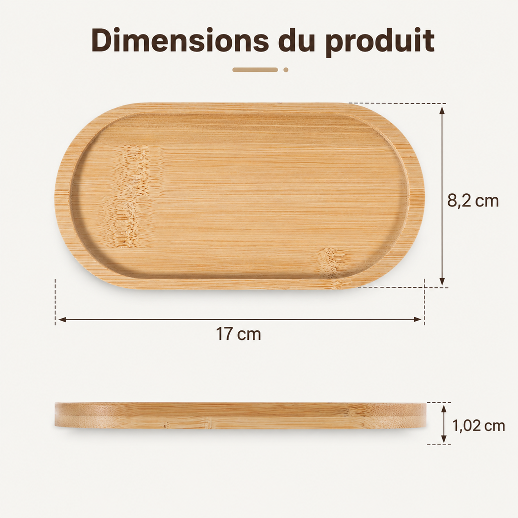 Plateau ovale en bambou naturel
