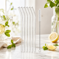 Set de 5 Pailles en Verre Réutilisables avec Brosse de Nettoyage