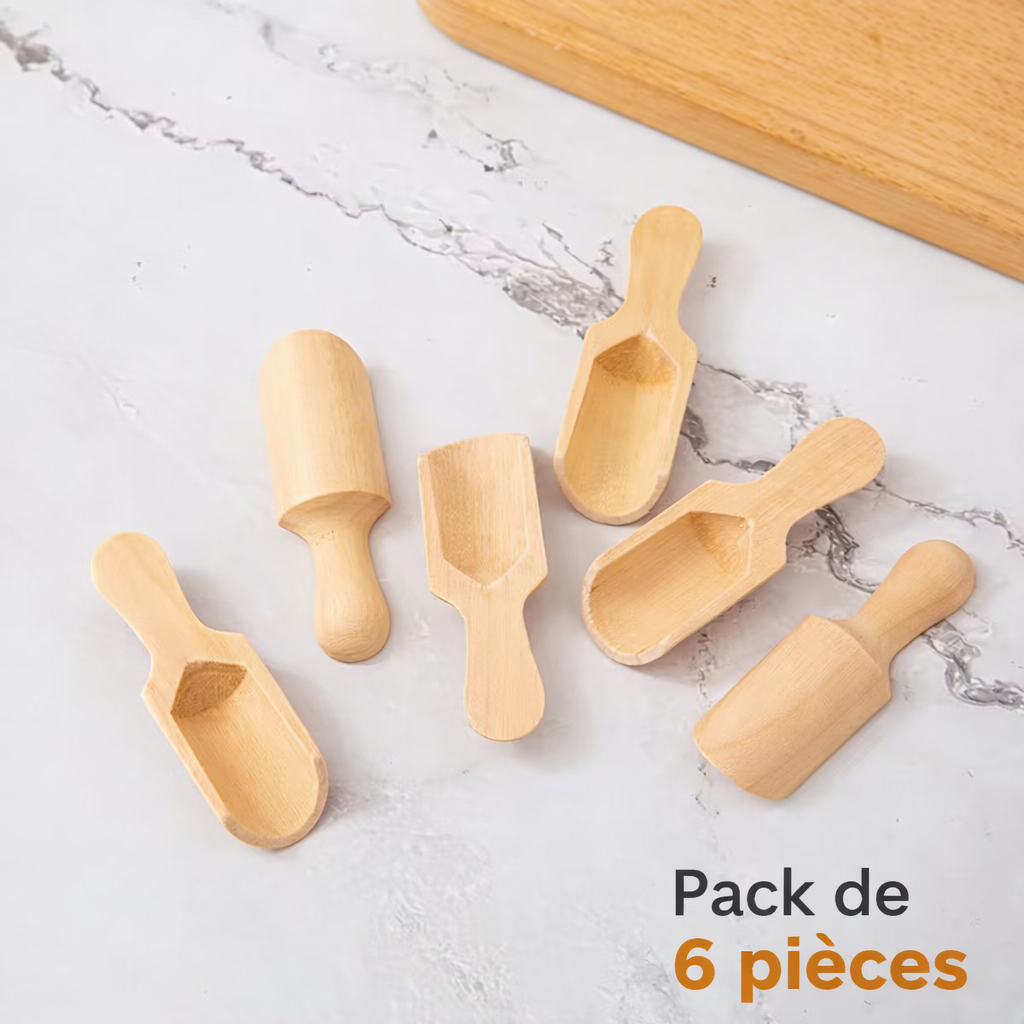Lot de 6 Petites Cuillères en Bambou