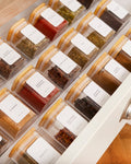 Pack de 12 bocaux carrés 450 ml avec 12 étiquettes