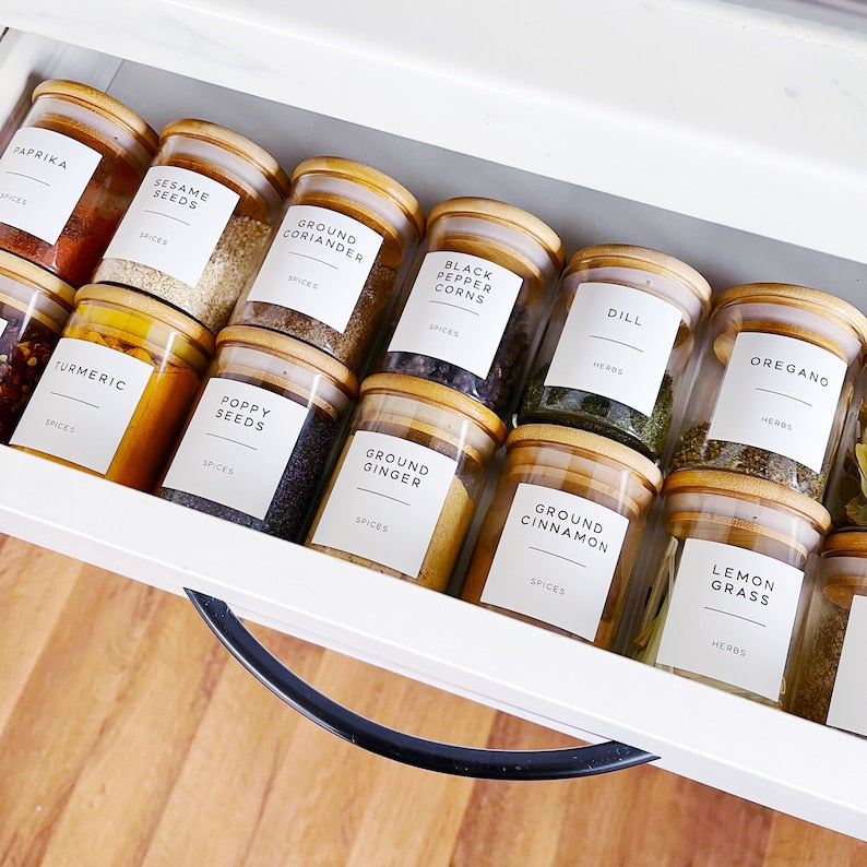 Pack de 12 bocaux de conservation 450 ml avec 12 étiquettes