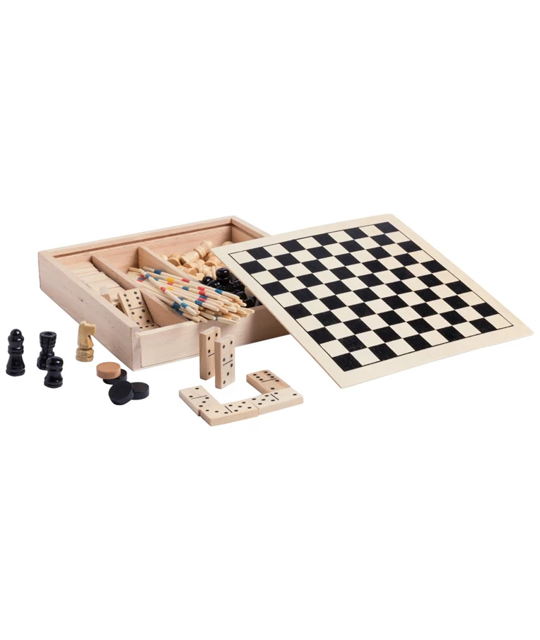 Ensemble de 5 jeux de société en bois