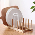 Égouttoir à Vaisselle en Bois – 7 Compartiments